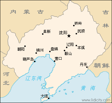 中國遼寧省地圖