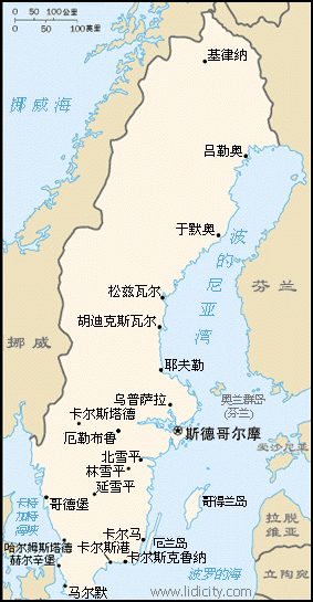 瑞典王国地图