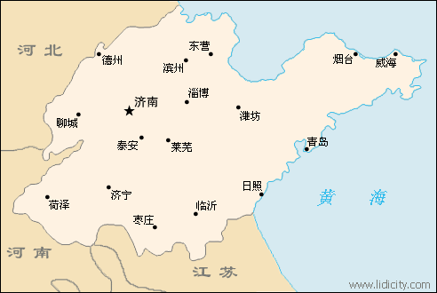 中國山東省地圖